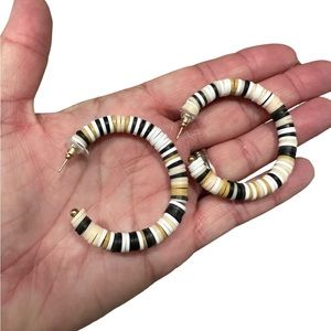 Clay polymer Earth Tones Hoop Earrings